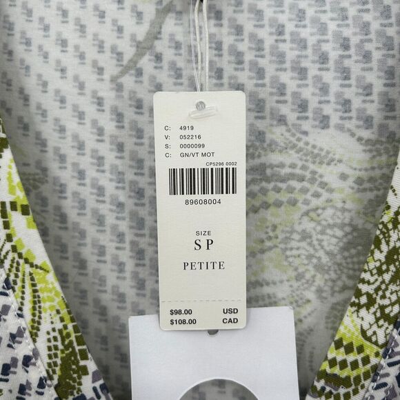 NWT ANTHROPOLOGIE Daily Practice Blue Green Floral Wrap Mini Dress Small Petite - Picture 8 of 10